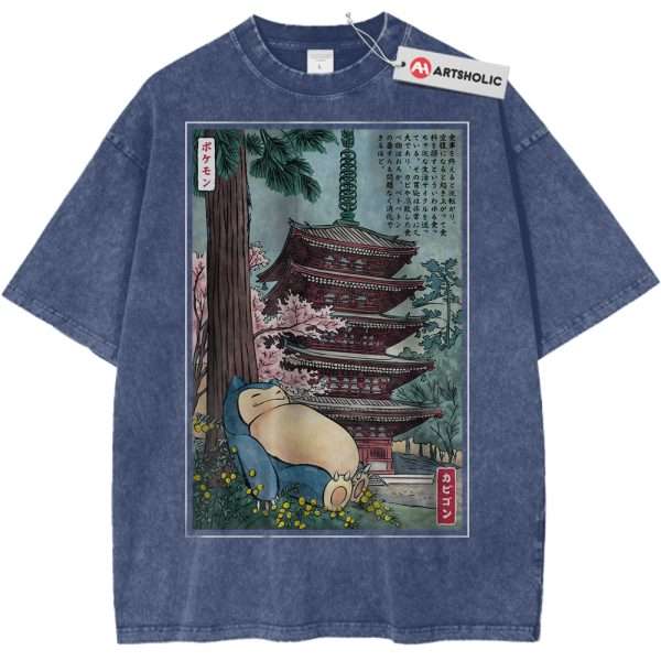 Snorlax Shirt, Pokemon Shirt, Anime Shirt, Vintage Tee - Dark Blue, M