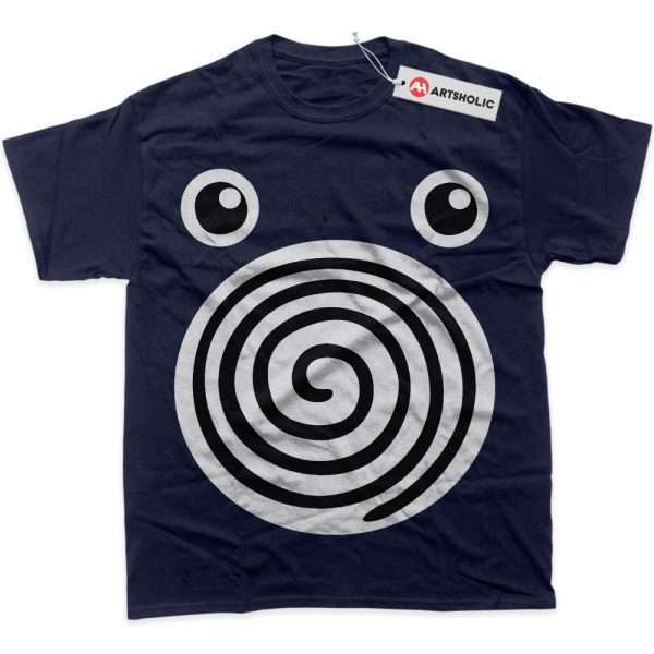 Poliwhirl Shirt, Pokemon Shirt, Anime Shirt, Graphic Tee - Navy, M