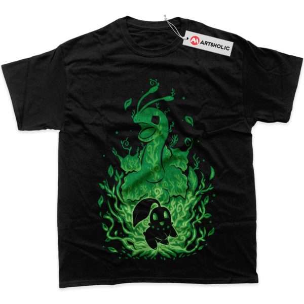 Chikorita Shirt, Meganium Shirt, Pokemon Shirt, PKM Shirt, Anime Shirt, Graphic Tee