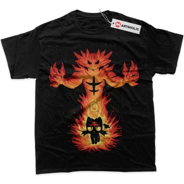 Litten Shirt, Incineroar Shirt, Pokemon Shirt, PKM Shirt, Anime Shirt, Graphic Tee