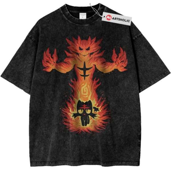 Litten Shirt, Incineroar Shirt, Pokemon Shirt, PKM Shirt, Anime Shirt, Vintage Tee