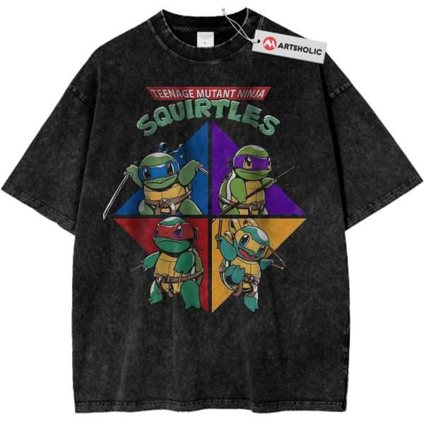 TMNT x Squirtle Shirt, Pokemon Shirt, PKM Shirt, Anime Shirt, Vintage T-Shirt