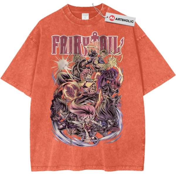 Fairy Tail Shirt, Anime Shirt, Vintage T-Shirt - Orange, XL