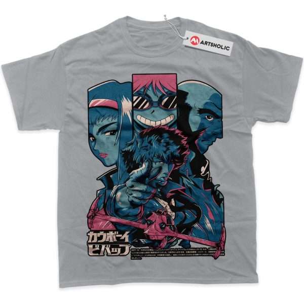 Cowboy Bebop Shirt, Anime Shirt, graphic T-Shirt - Light Grey, 4XL