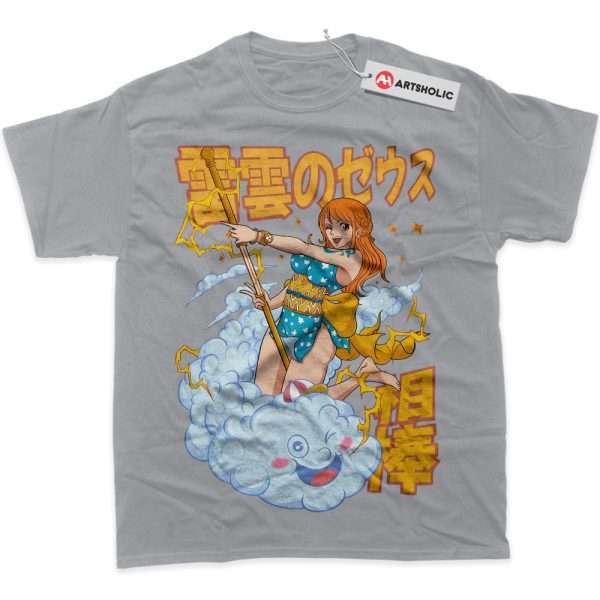 Nami Shirt, One Piece Shirt, Anime Shirt, graphic Tee - Light Grey, L