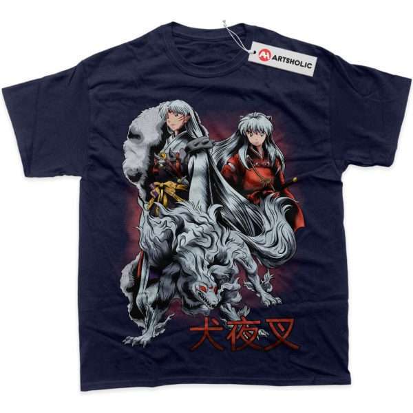 Sesshomaru Shirt, Inuyasha Shirt, Anime Shirt, Graphic T-Shirt - Navy, 4XL