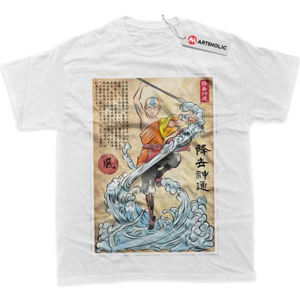 Aang Shirt, Avatar the Last Airbender Shirt, Animated Shirt, graphic Tee - White, XL