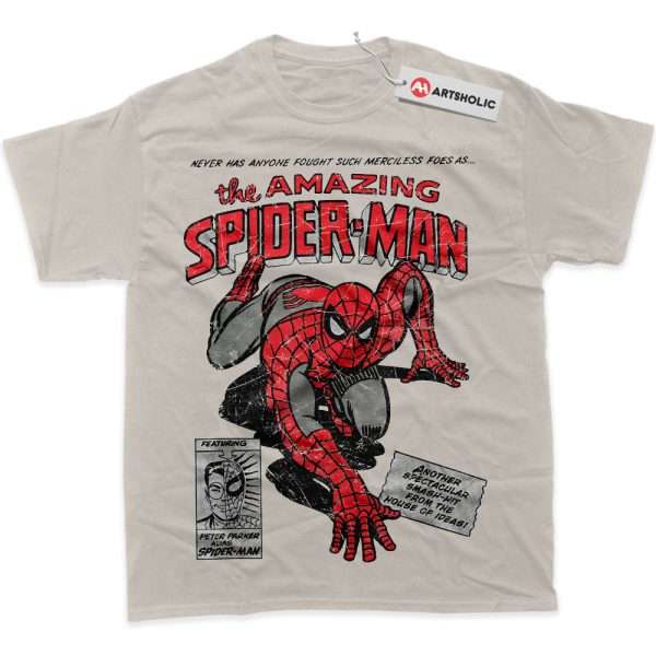 Spider-Man Shirt, Marvel Comics Shirt, Graphic Tee - Sand, L