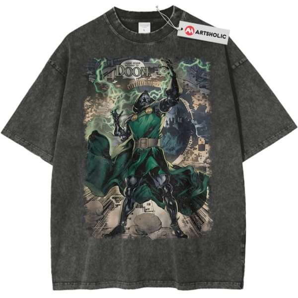 Doctor Doom Shirt, Marvel Comics Shirt, Vintage T-Shirt - Pirate Gray, 2XL