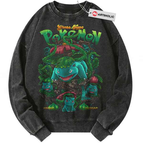 Bulbasaur Sweatshirt, Ivysaur Sweatshirt, Venusaur Sweatshirt, Pokemon Sweatshirt, PKM Sweatshirt, Anime Sweatshirt, Vintage Sweatshirt