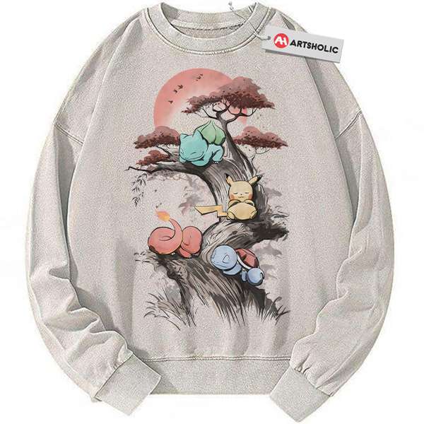 Bulbasaur Sweatshirt, Squirtle Sweatshirt, Charmander Sweatshirt, Pikachu Sweatshirt, Pokemon Sweatshirt, PKM Sweatshirt, Anime Sweatshirt, Vintage Sweater