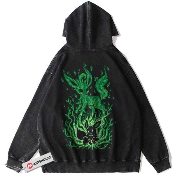 Leafeon Hoodie, Eevee Hoodie, Pokemon Hoodie, PKM Hoodie, Anime Hoodie, Vintage Hoodie