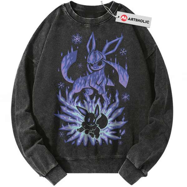 Glaceon Sweatshirt, Eevee Sweatshirt, Pokemon Sweatshirt, PKM Sweatshirt, Anime Sweatshirt, Vintage Sweater