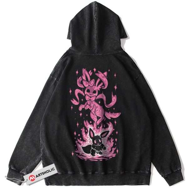 Sylveon Hoodie, Eevee Hoodie, Pokemon Hoodie, PKM Hoodie, Anime Hoodie, Vintage Hoodie