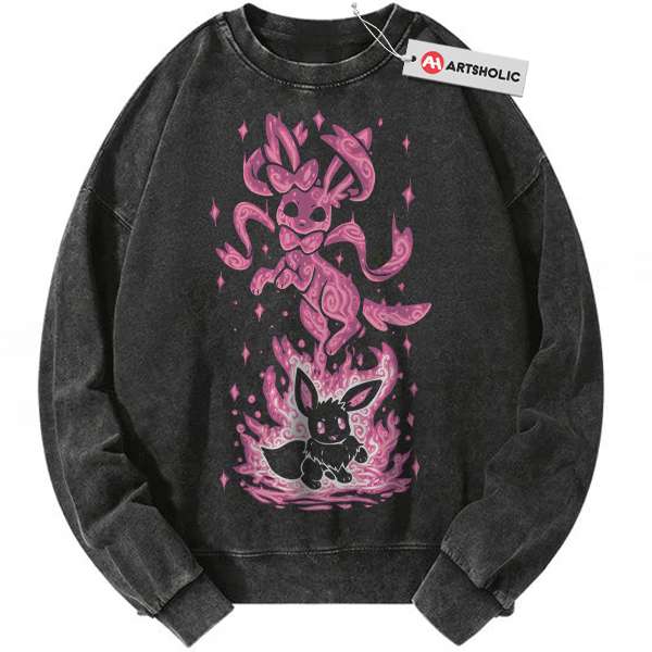 Sylveon Sweatshirt, Eevee Sweatshirt, Pokemon Sweatshirt, PKM Sweatshirt, Anime Sweatshirt, Vintage Sweater
