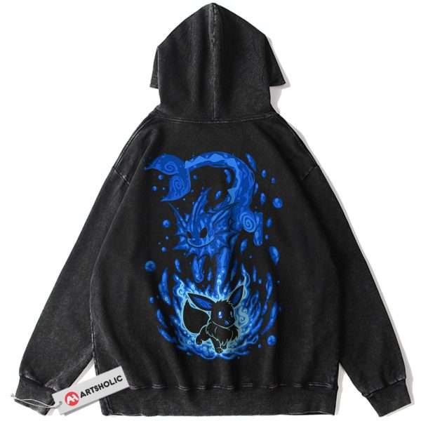 Vaporeon Hoodie, Eevee Hoodie, Pokemon Hoodie, PKM Hoodie, Anime Hoodie, Vintage Hoodie