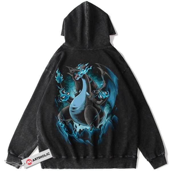 Mega Charizard X Hoodie, Pokemon Hoodie, PKM Hoodie, Anime Hoodie, Vintage Hoodie