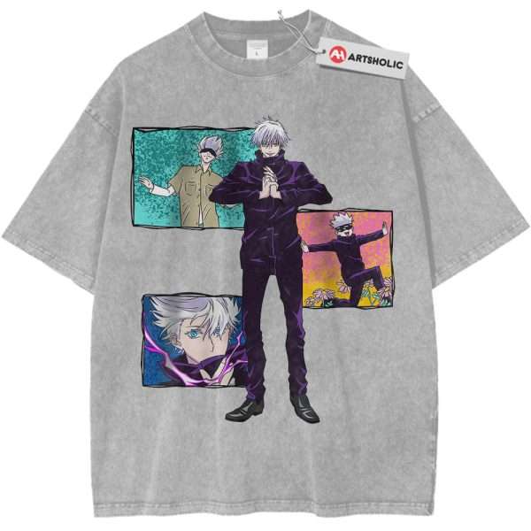 Satoru Gojo Shirt, Jujutsu Kaisen Shirt, Anime Shirt, Vintage T-Shirt - Light Gray, XL