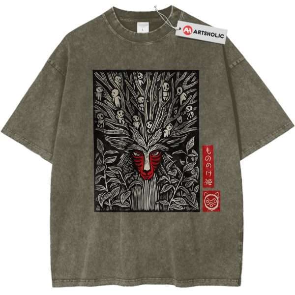 Princess Mononoke Shirt, Studio Ghibli Shirt, Anime Shirt, Vintage Tee - Gray Green, 3XL