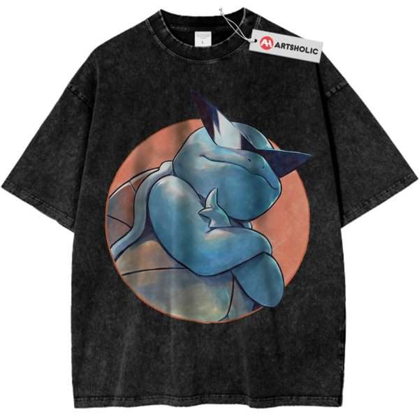 Squirtle Shirt, Pokemon Shirt, PKM Shirt, Anime Shirt, Vintage T-Shirt - Black, 2XL
