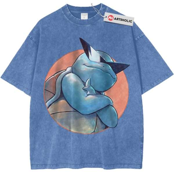 Squirtle Shirt, Pokemon Shirt, PKM Shirt, Anime Shirt, Vintage T-Shirt - Light Blue, L