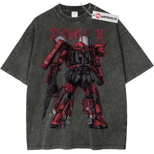 MS-06S Zaku II Shirt, The Gundam Shirt, Anime Shirt, Vintage Tee - Pirate Gray, L