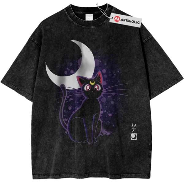 Luna Cat Shirt, Sailor Moon Shirt, Anime Shirt, Vintage Tee