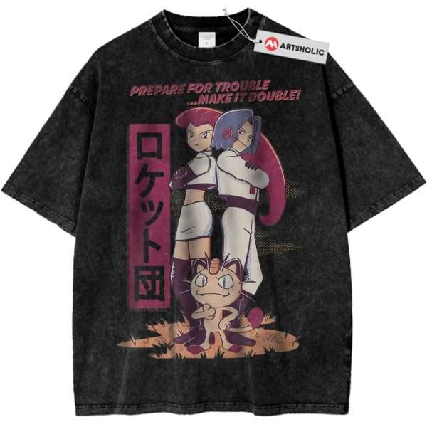 Team Rocket Shirt, Pokemon Shirt, PKM Shirt, Anime Shirt, Vintage T-Shirt - Black, M