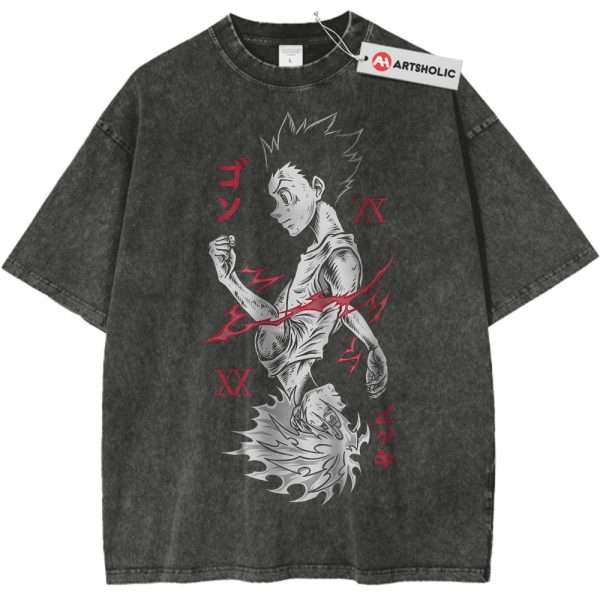 Killua Zoldyck Shirt, Gon Freecss Shirt, Hunter x Hunter Shirt, HxH Shirt, Anime Shirt, Vintage Tee - Pirate Gray, M