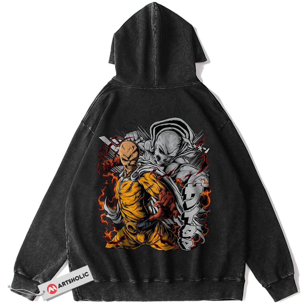 Saitama Hoodie One Punch Man Hoodie Anime Shirt Vintage Hoodie Artsholic Fan Art Merch