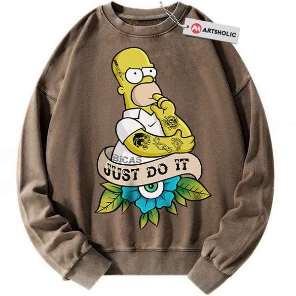 Homer Simpson Sweatshirt The Simpsons Sweatshirt Animated Sweatshirt Vintage Sweater Artsholic Fan Art Merch