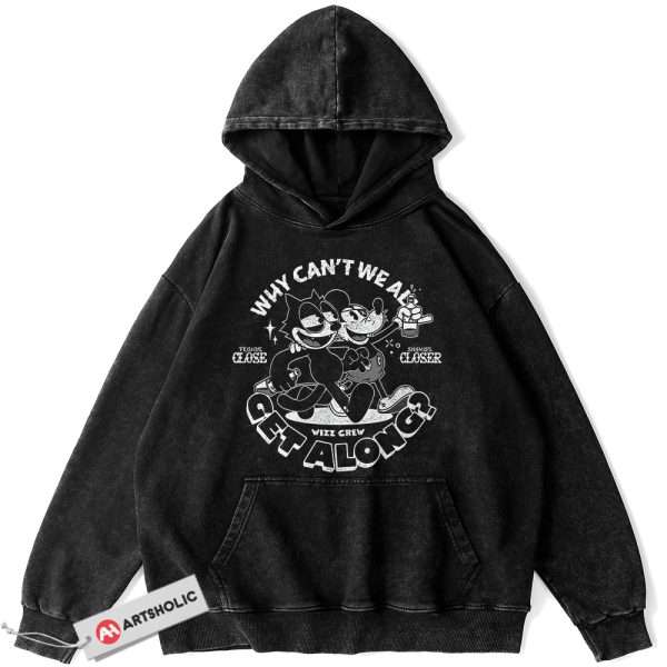 Mickey Mouse Hoodie, Felix the Cat Hoodie, Disney Hoodie, Animated Hoodie, Vintage Hoodie