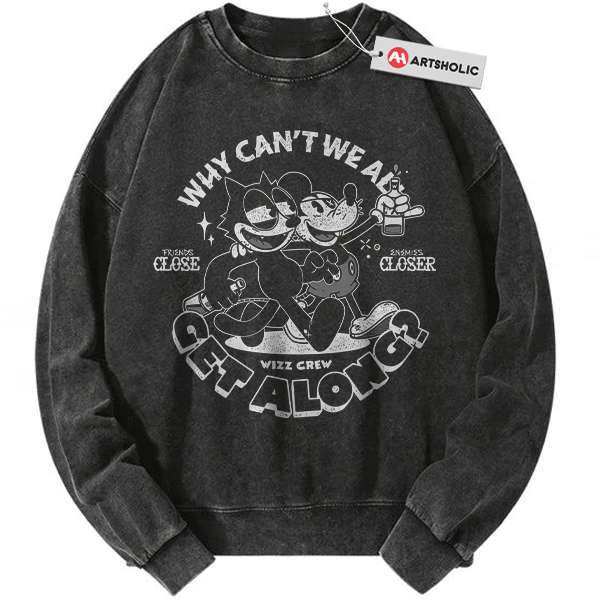 Mickey Mouse Sweatshirt, Felix the Cat Sweatshirt, Disney Sweatshirt, Animated Sweatshirt, Vintage Sweatshirt