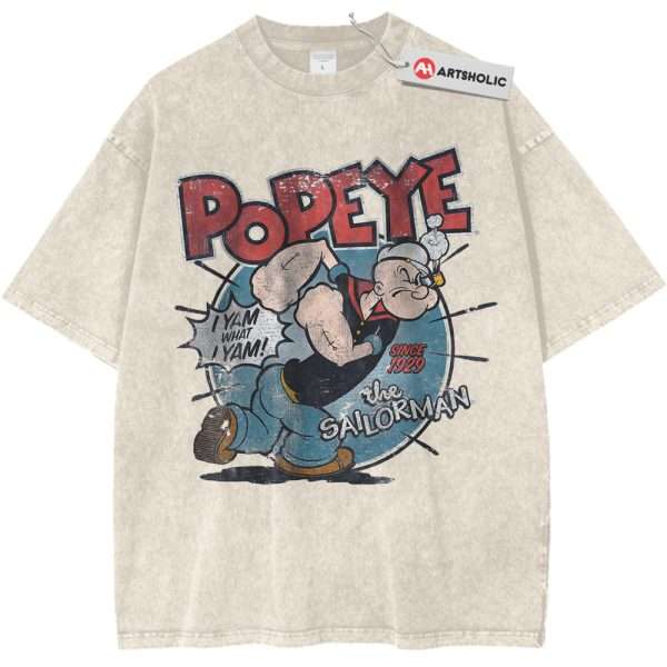 Popeye Shirt, Animated Shirt, Vintage T-Shirt - Apricot, M