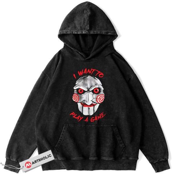 Jigsaw Hoodie, Saw Hoodie, Halloween Hoodie, Horror Hoodie, Vintage Hoodie