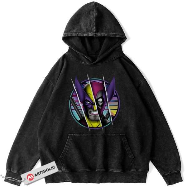 Deadpool vs Wolverine Hoodie, Marvel Comics Hoodie, Vintage Hoodie