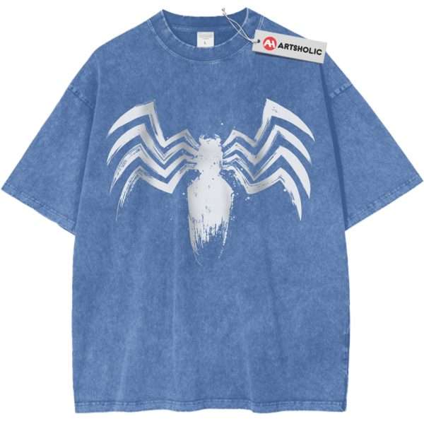 Venom Shirt, Marvel Comics Shirt, Vintage Tee - Light Blue, L