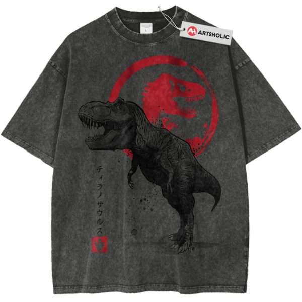 Tyrannosaurus Shirt, Jurassic Park Shirt, Movie Shirt, Vintage Tee - Pirate Gray, 2XL