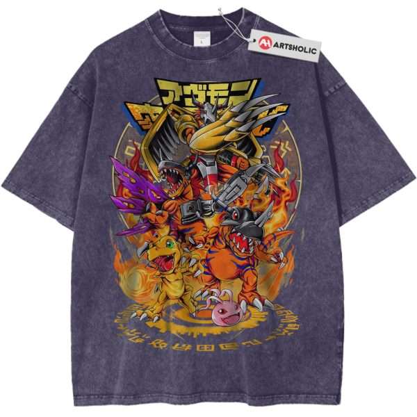 Agumon Shirt, Greymon Shirt, Digimon Shirt, Anime Shirt, Vintage Tee - Purple Haze, XL