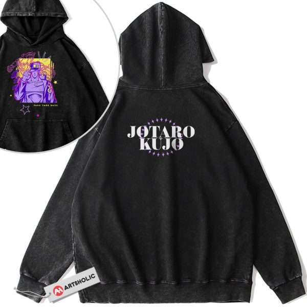 Jotaro Kujo Hoodie, JoJo's Bizarre Adventure Hoodie, Anime Hoodie, Vintage Hoodie 2-Sided