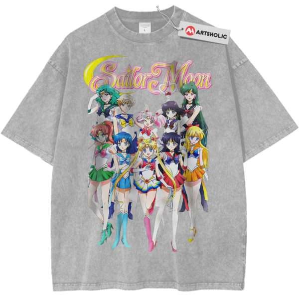 Sailor Moon Shirt, Anime Shirt, Vintage T-Shirt - Light Gray, XL