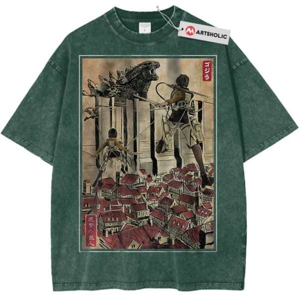Attack on Titan Shirt, AOT Shirt, Vintage Tee - Dark Green, S