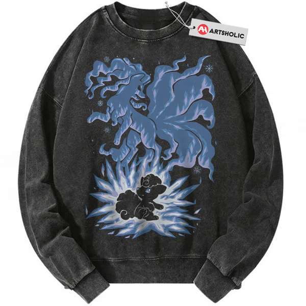 Alolan Ninetales Sweatshirt, Vulpix Sweatshirt, Pokemon Sweatshirt, PKM Sweatshirt, Anime Sweatshirt, Vintage Sweater