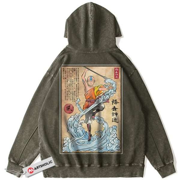 Aang Hoodie, Avatar the Last Airbender Hoodie, Animated Hoodie, Vintage Hoodie - Military Green, 2XL