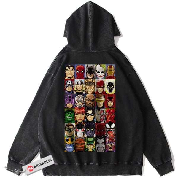 Marvel And DC Comics Hoodie, Vintage Hoodie