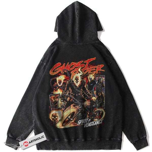 Ghost Rider Hoodie, Marvel Comics Hoodie, Vintage Hoodie - Black, M