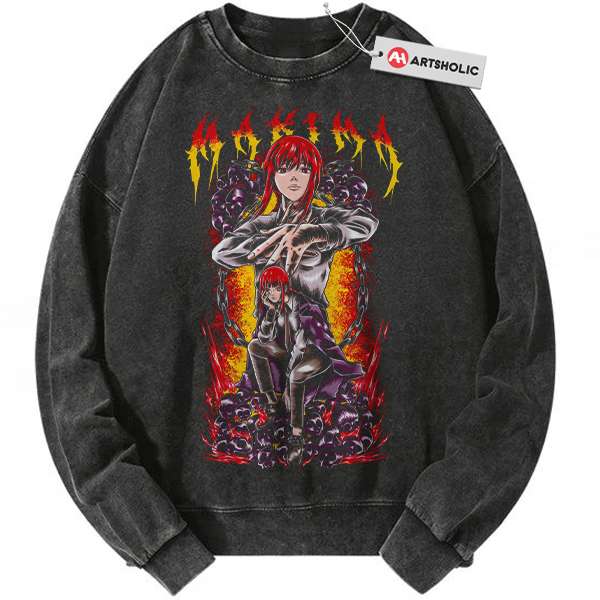 Makima Sweatshirt, Chainsaw Man Sweatshirt, Anime Sweatshirt, Vintage Sweater