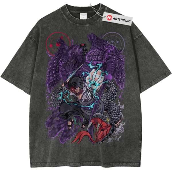 Sasuke Uchiha Shirt, Naruto Shirt, Anime Shirt, Vintage T-Shirt - Pirate Gray, XL