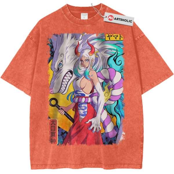 Yamato Shirt, One Piece Shirt, Anime Shirt, Vintage Tee - Orange, XL