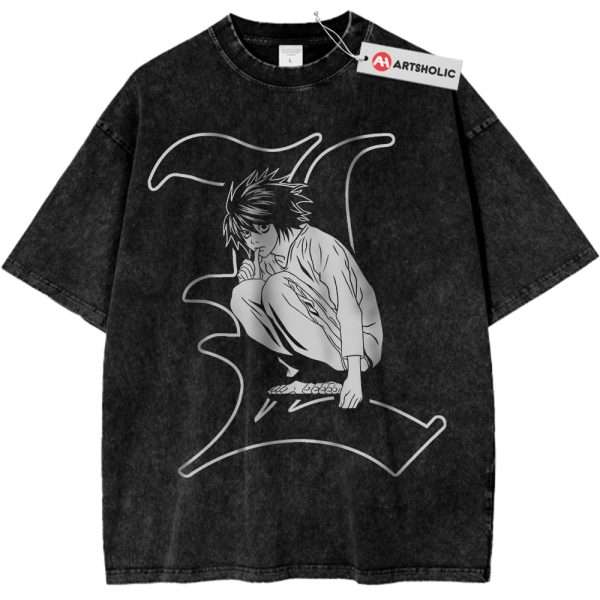 L Shirt, Death Note Shirt, Anime Shirt, Vintage Tee